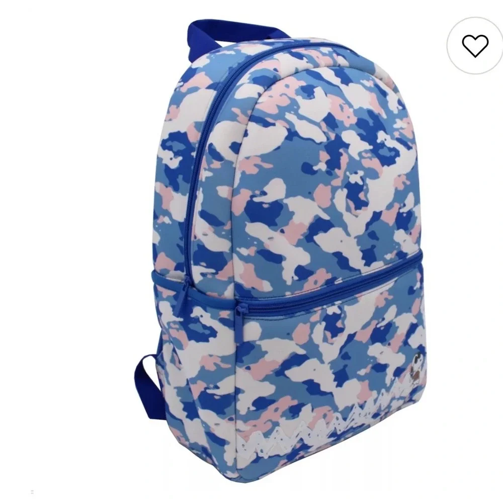 MYTAGALONGS‎ Snoopy Camouflage Backpack Blue Pink White Laptop Pocket